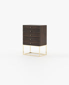 Laskasas ESTER Tallboy Chest of Drawers Smoked Eucalyptus Veneer Matte - Araco Interiors
