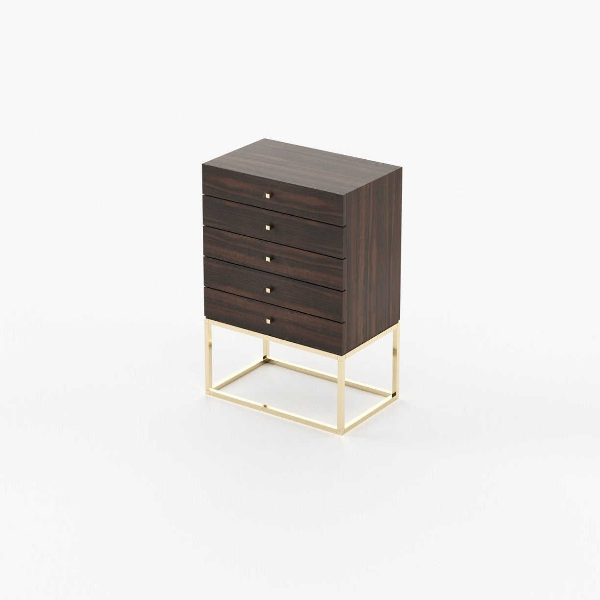 Laskasas ESTER Tallboy Chest of Drawers Smoked Eucalyptus Veneer Matte - Araco Interiors