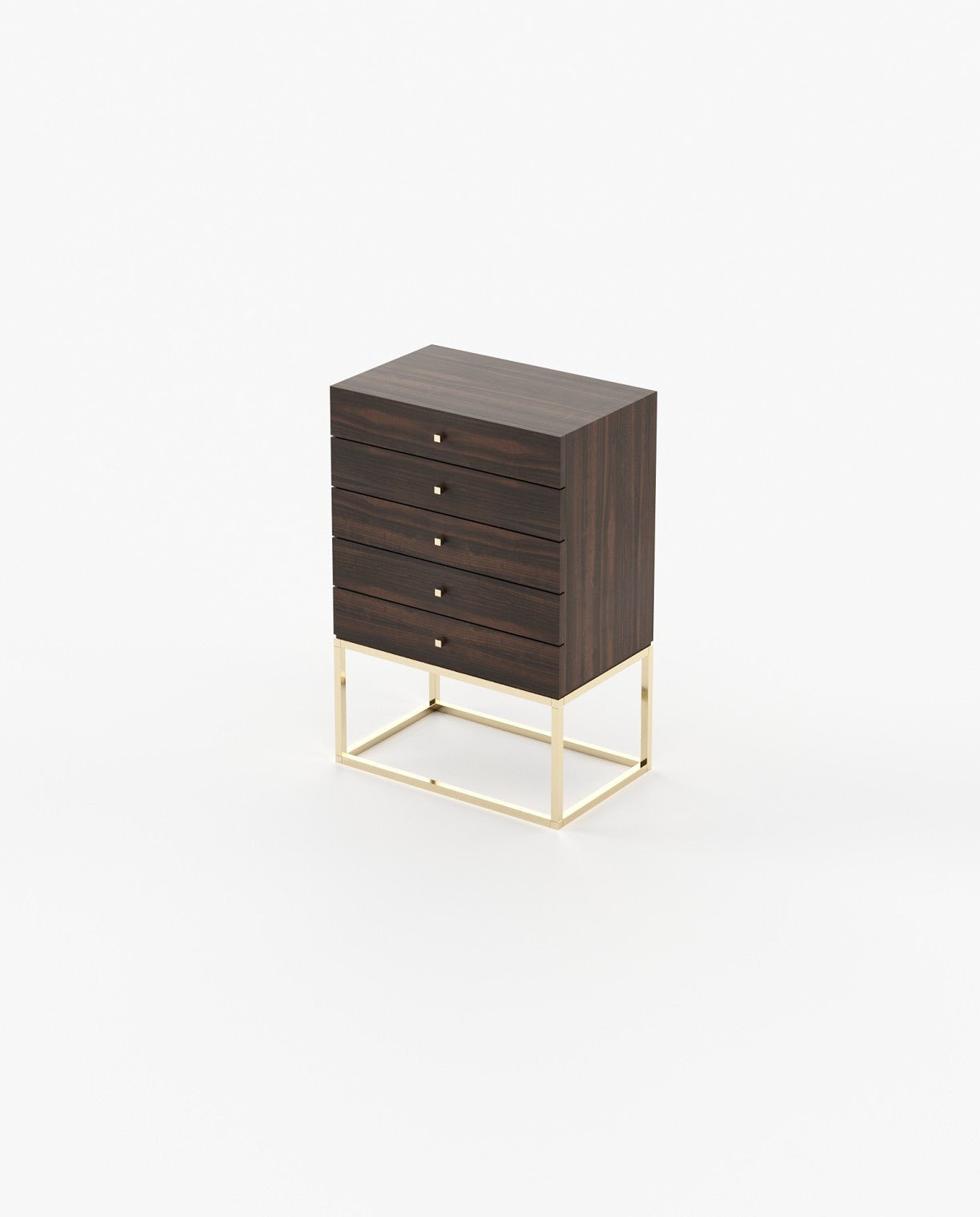 Laskasas ESTER Tallboy Chest of Drawers Smoked Eucalyptus Veneer Matte - Araco Interiors