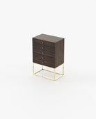 Laskasas ESTER Tallboy Chest of Drawers Smoked Eucalyptus Veneer Matte - Araco Interiors