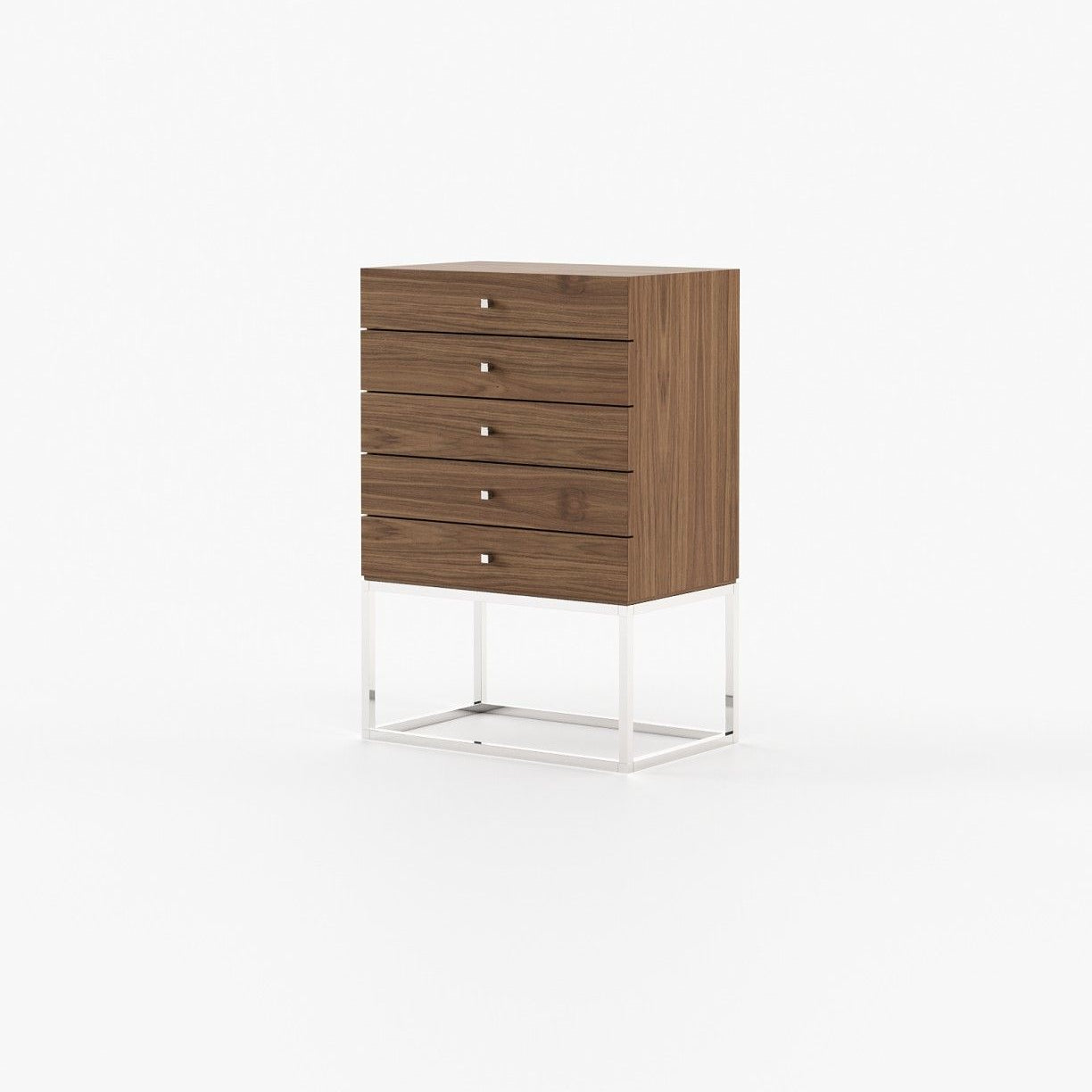 Laskasas ESTER Tallboy Chest of Drawers Walnut Veneer Matte - Araco Interiors