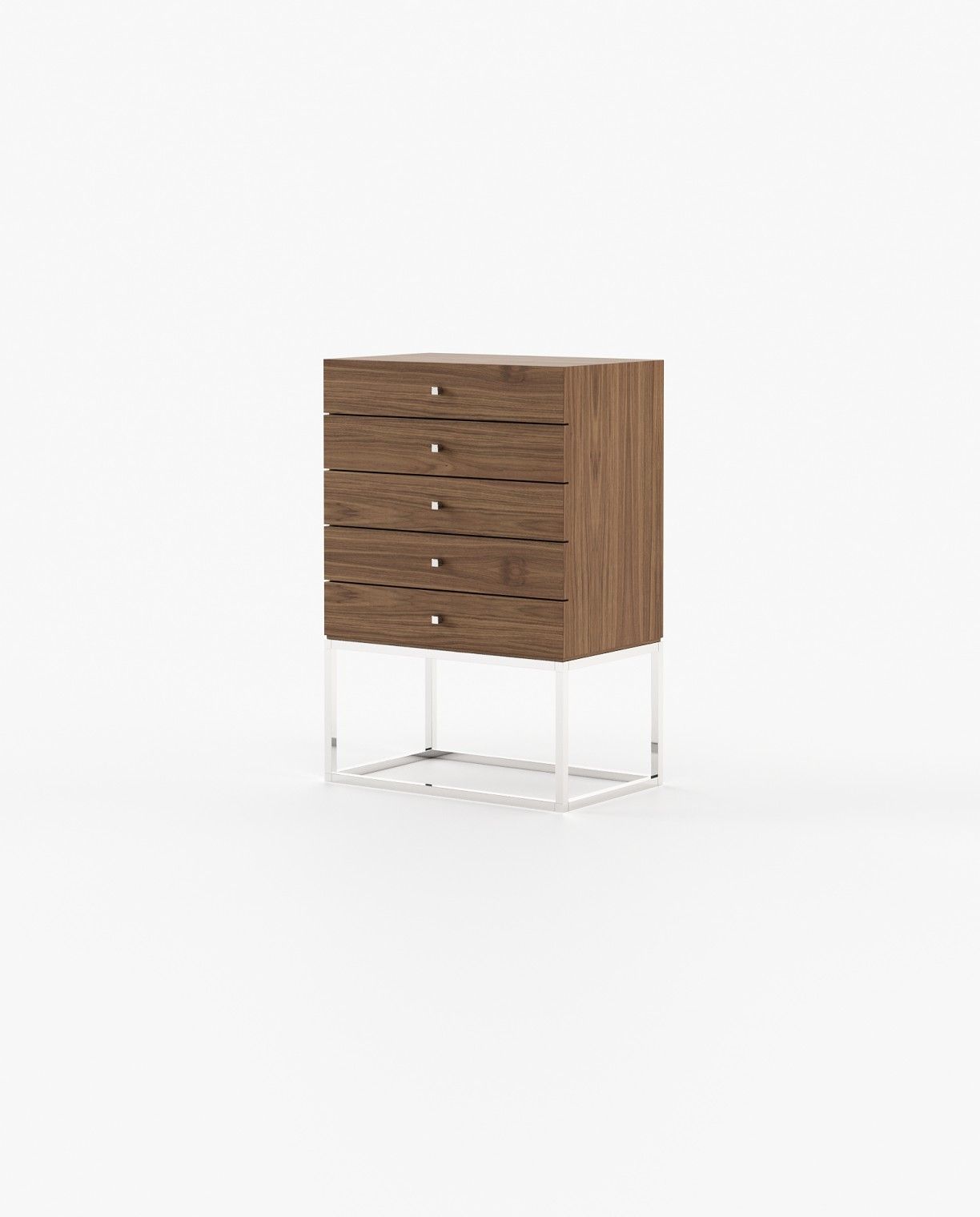 Laskasas ESTER Tallboy Chest of Drawers Walnut Veneer Matte - Araco Interiors