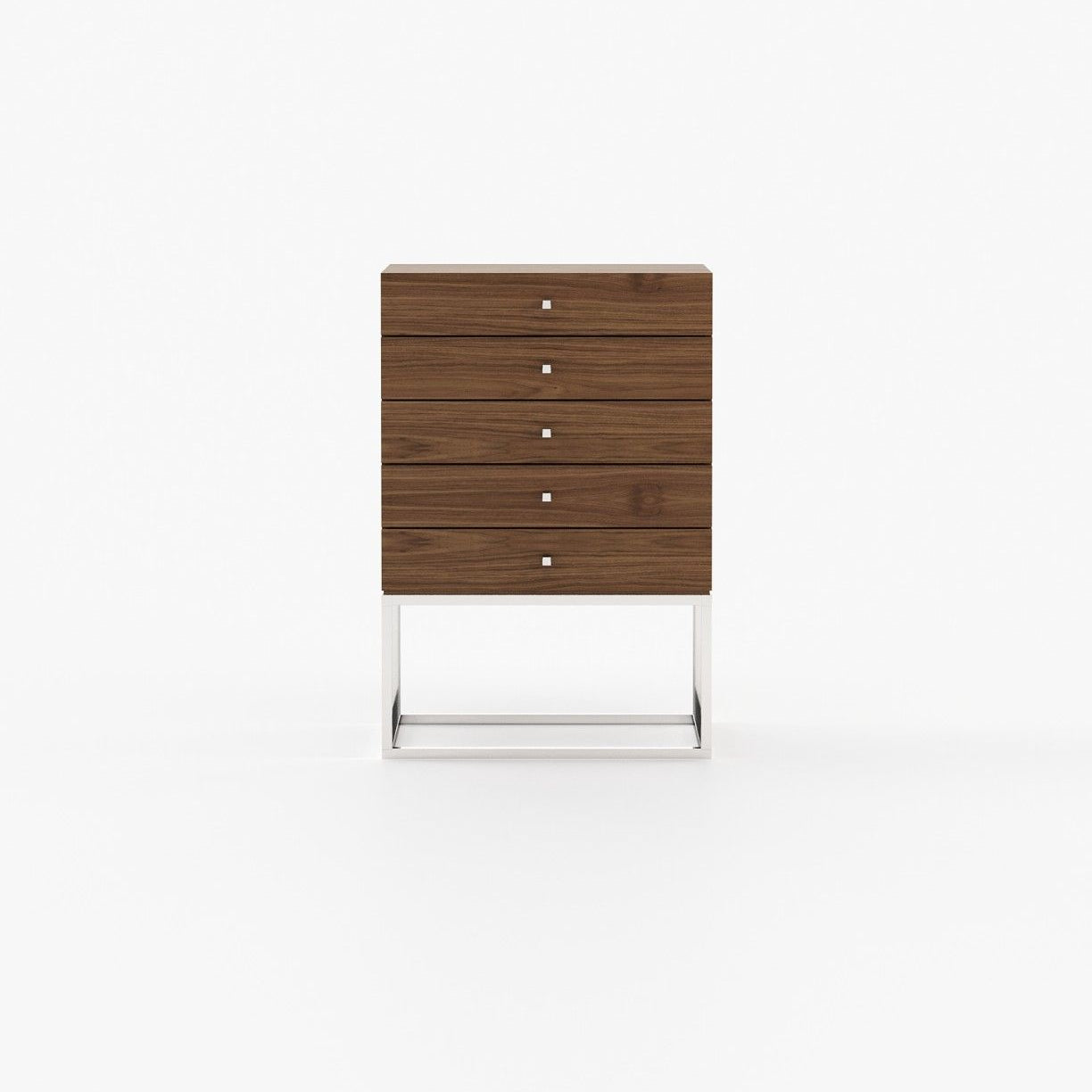 Laskasas ESTER Tallboy Chest of Drawers Walnut Veneer Matte - Araco Interiors