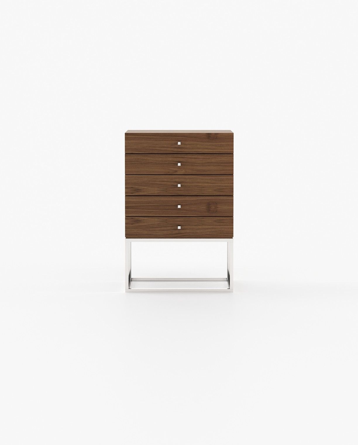 Laskasas ESTER Tallboy Chest of Drawers Walnut Veneer Matte - Araco Interiors