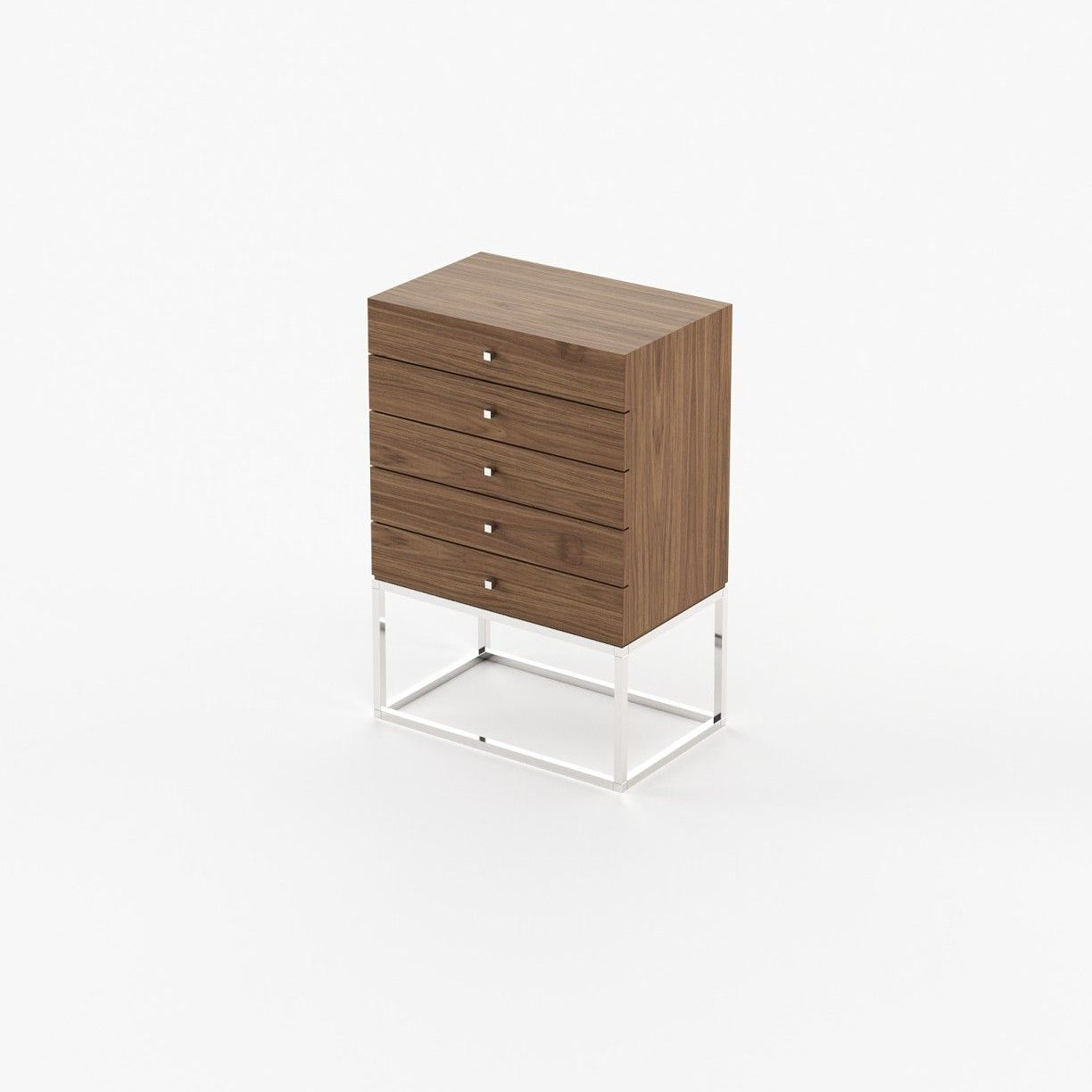 Laskasas ESTER Tallboy Chest of Drawers Walnut Veneer Matte - Araco Interiors