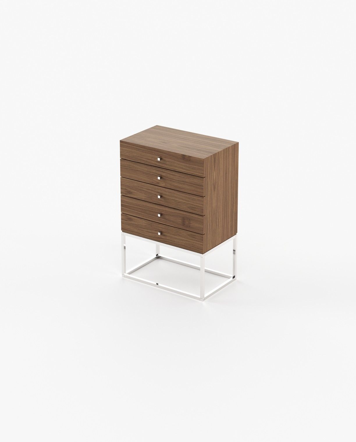 Laskasas ESTER Tallboy Chest of Drawers Walnut Veneer Matte - Araco Interiors