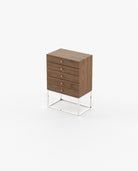 Laskasas ESTER Tallboy Chest of Drawers Walnut Veneer Matte - Araco Interiors