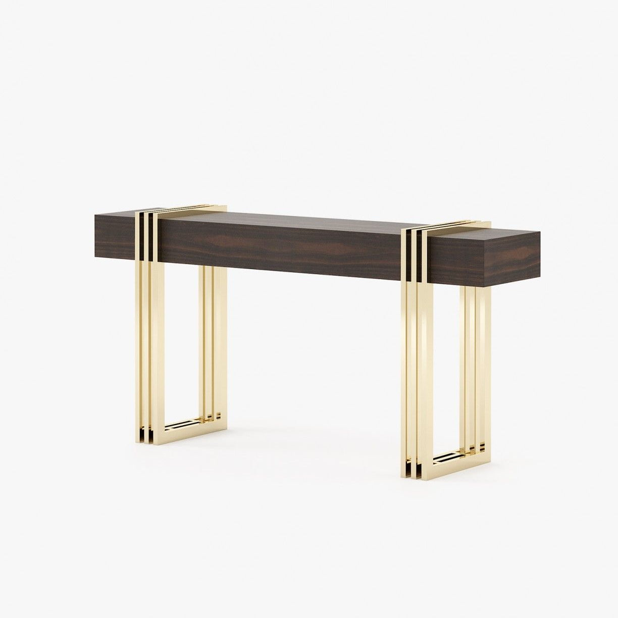 Laskasas EVELYN Console Table Smoked Eucalyptus Veneer Matte - Araco Interiors
