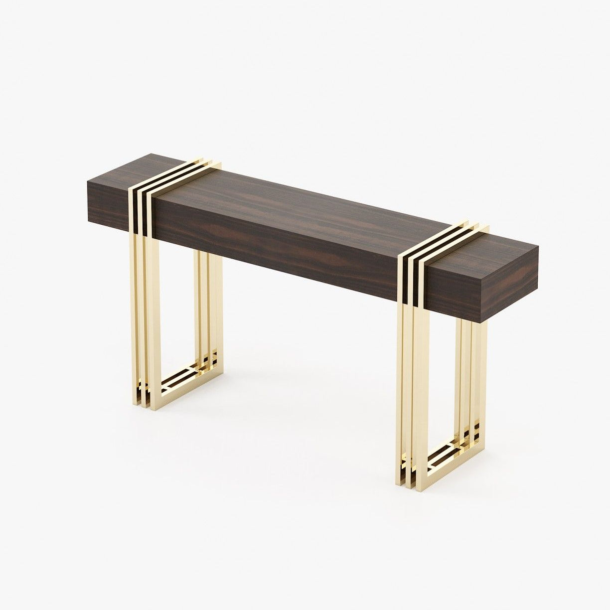 Laskasas EVELYN Console Table Smoked Eucalyptus Veneer Matte - Araco Interiors