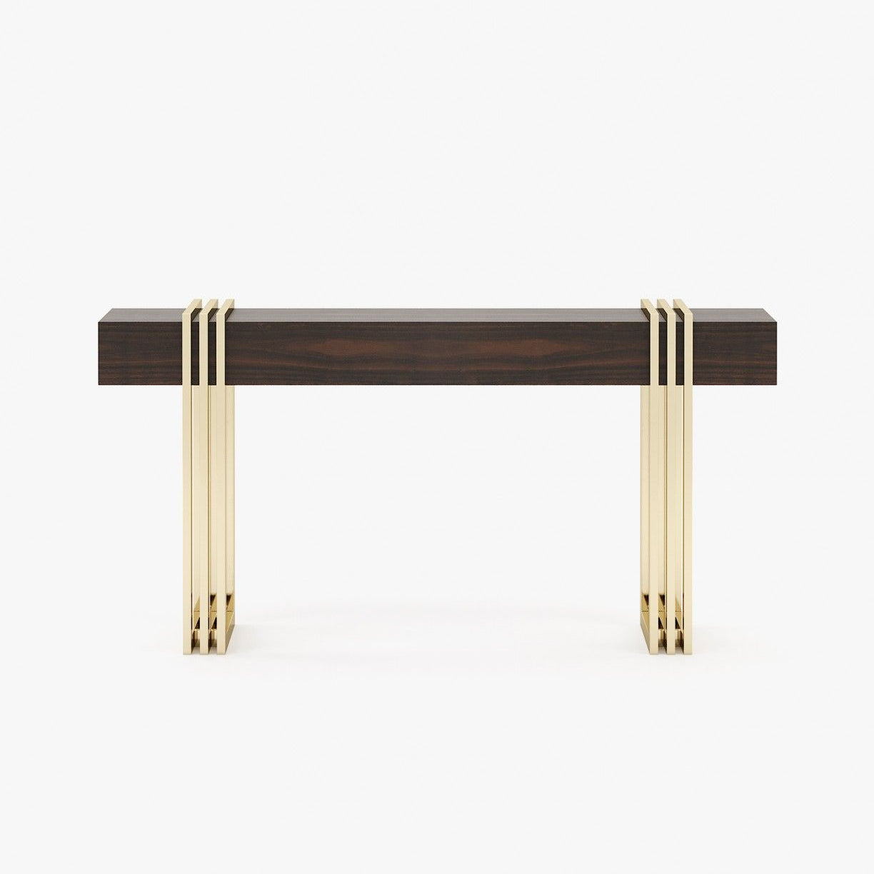 Laskasas EVELYN Console Table Smoked Eucalyptus Veneer Matte - Araco Interiors