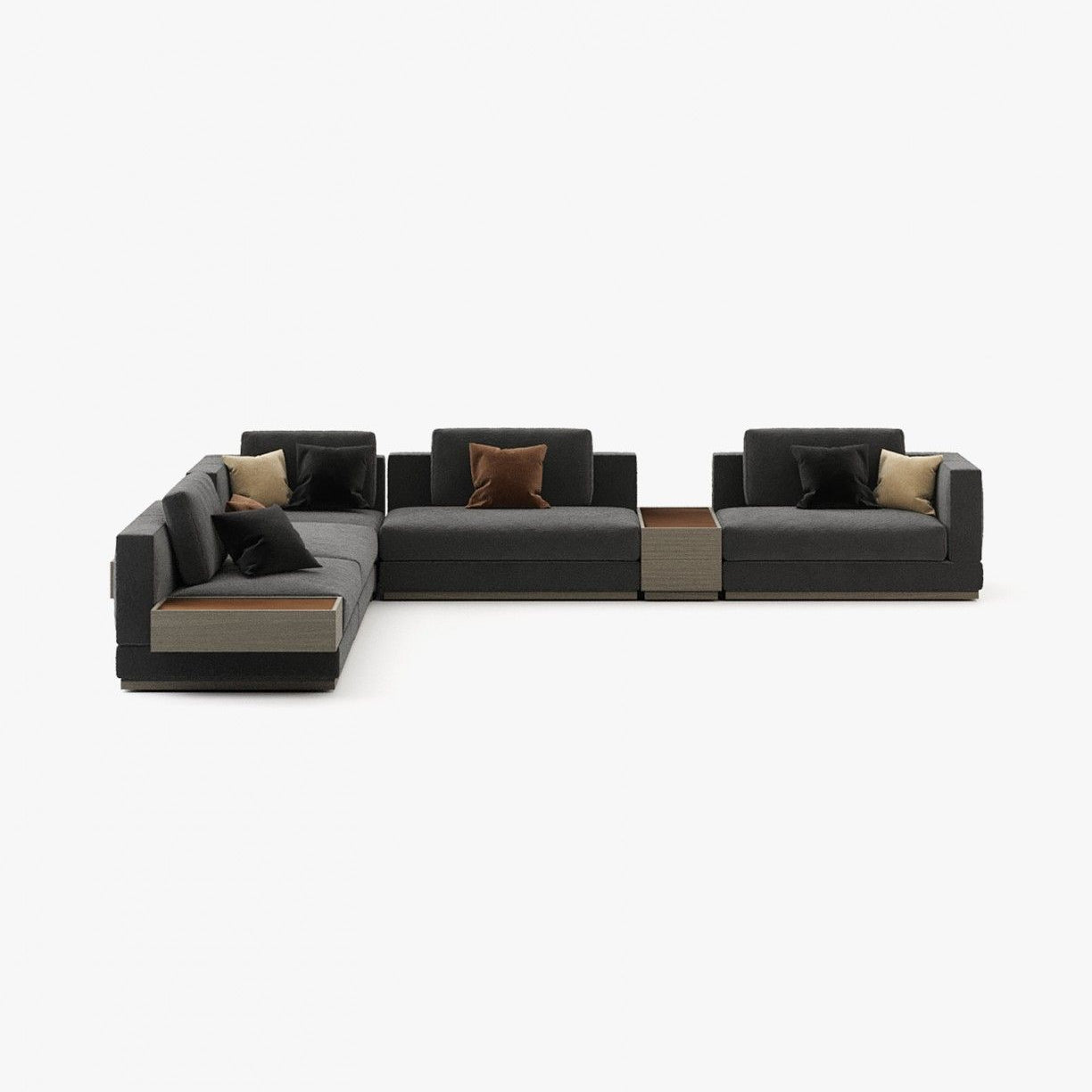 Laskasas FLETCHER chaiselongue large module Sofa Helsinki Black - Araco Interiors