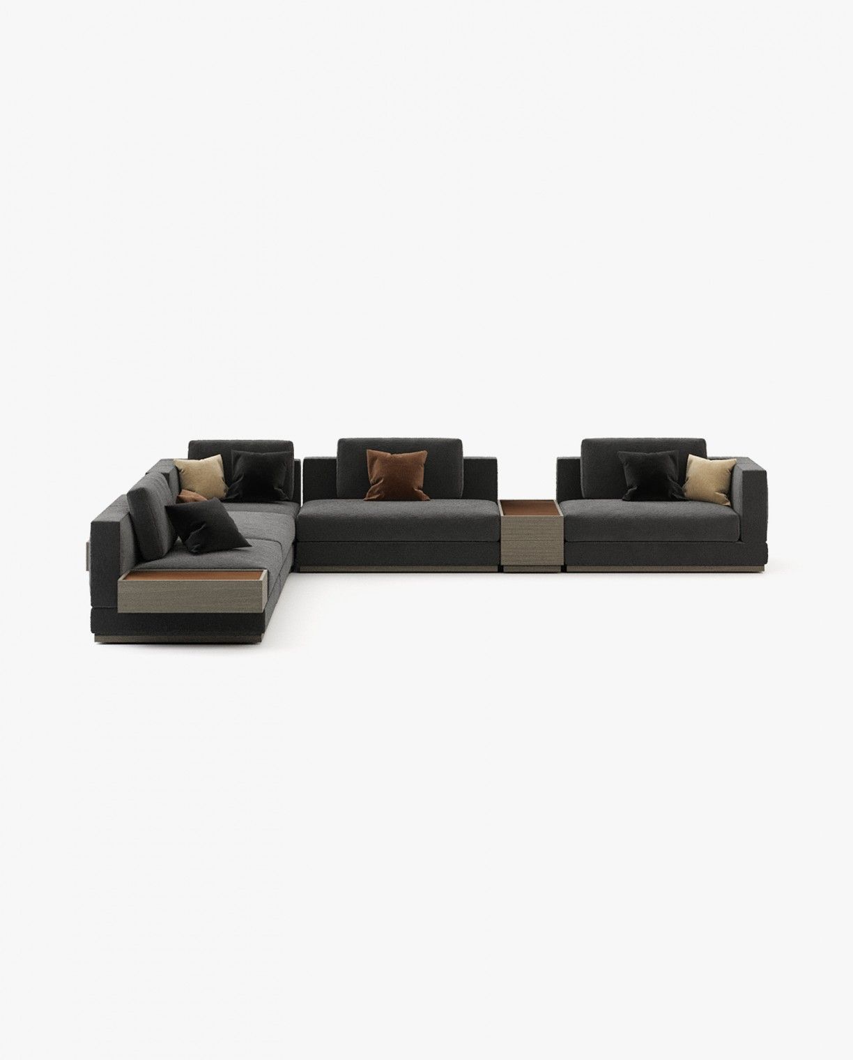 Laskasas FLETCHER left arm large module Sofa Helsinki Black - Araco Interiors