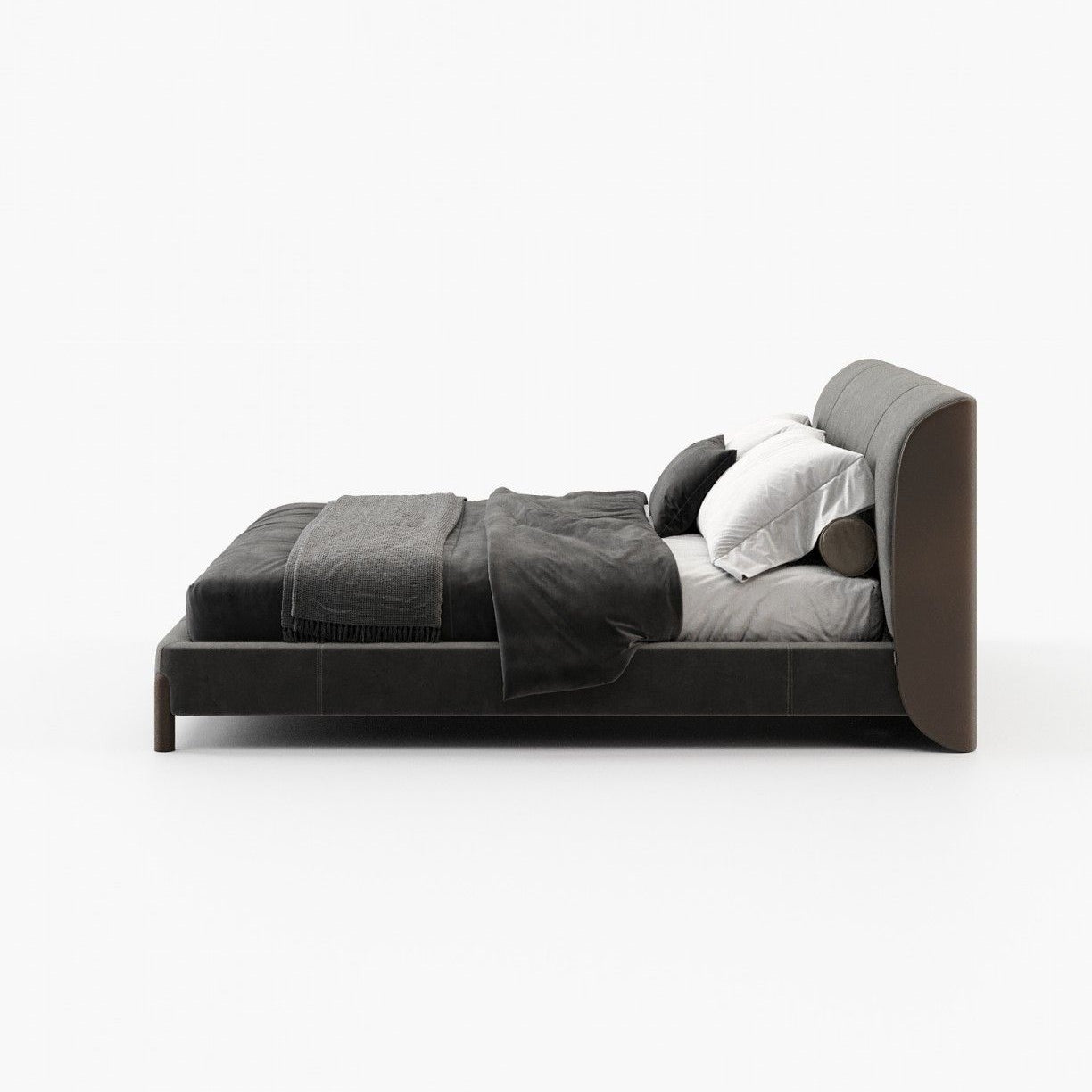 Laskasas GRAY Bed & Headboard Vienna Anthracite - Araco Interiors