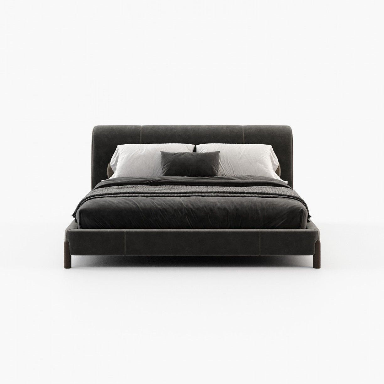 Laskasas GRAY Bed & Headboard Vienna Anthracite - Araco Interiors