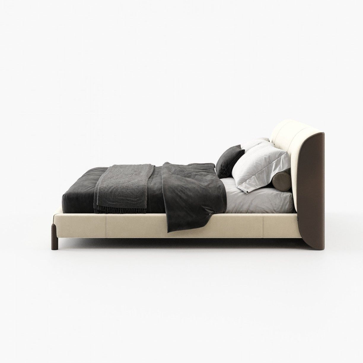Laskasas GRAY Bed & Headboard Vienna Cream - Araco Interiors