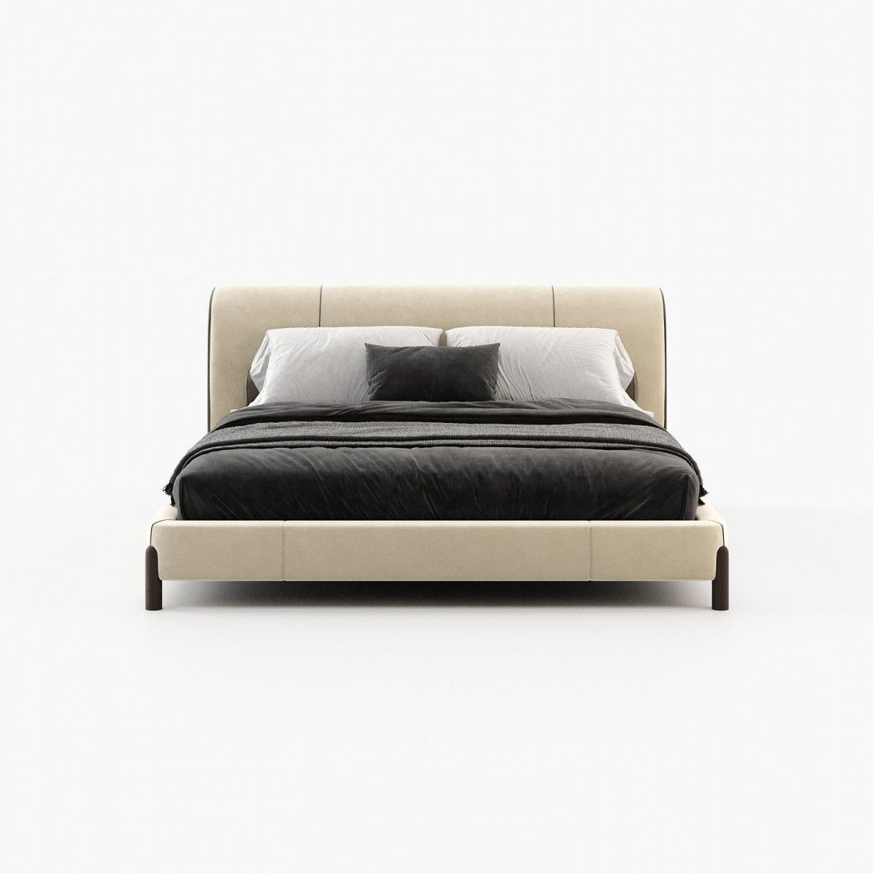 Laskasas GRAY Bed & Headboard Vienna Cream - Araco Interiors