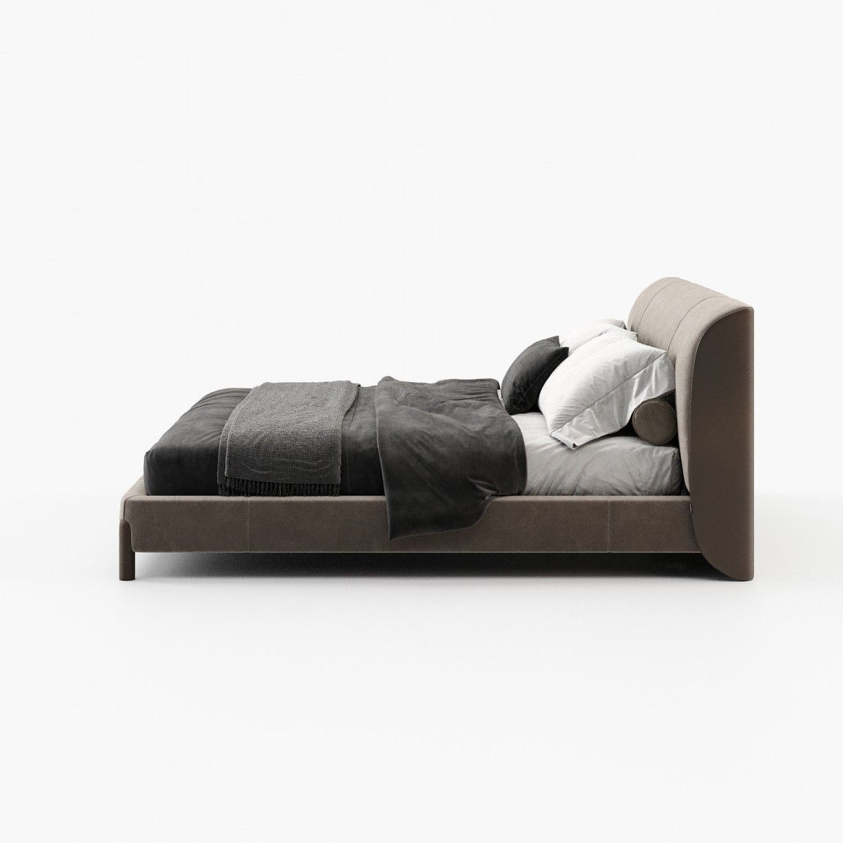 Laskasas GRAY Bed & Headboard Vienna Khaki - Araco Interiors