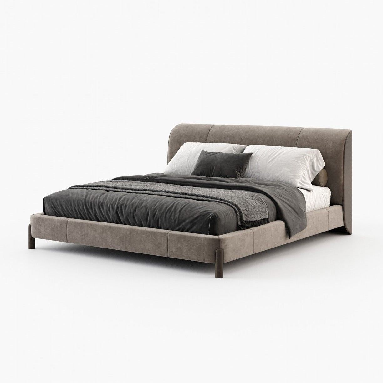 Laskasas GRAY Bed & Headboard Vienna Khaki - Araco Interiors