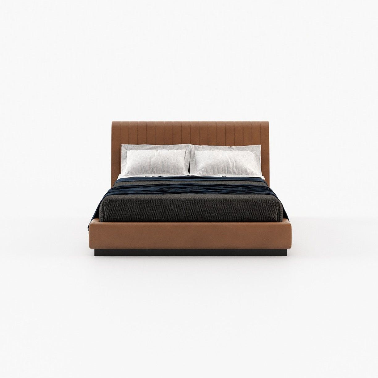 Laskasas HARRY Bed & Headboard Berlin Camel Leather - Araco Interiors