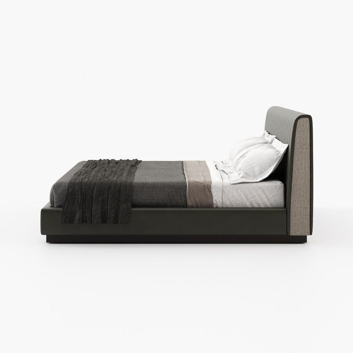 Laskasas HARRY Bed & Headboard Pele Berlin Ebony - Araco Interiors
