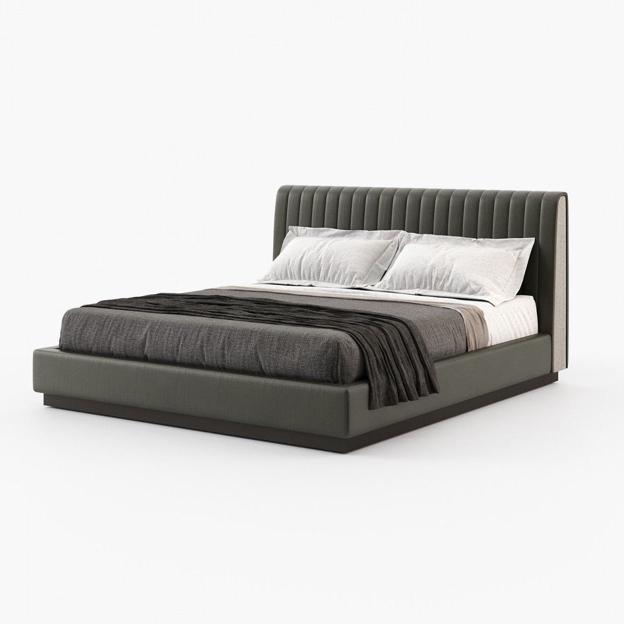 Laskasas HARRY Bed & Headboard Pele Berlin Ebony - Araco Interiors