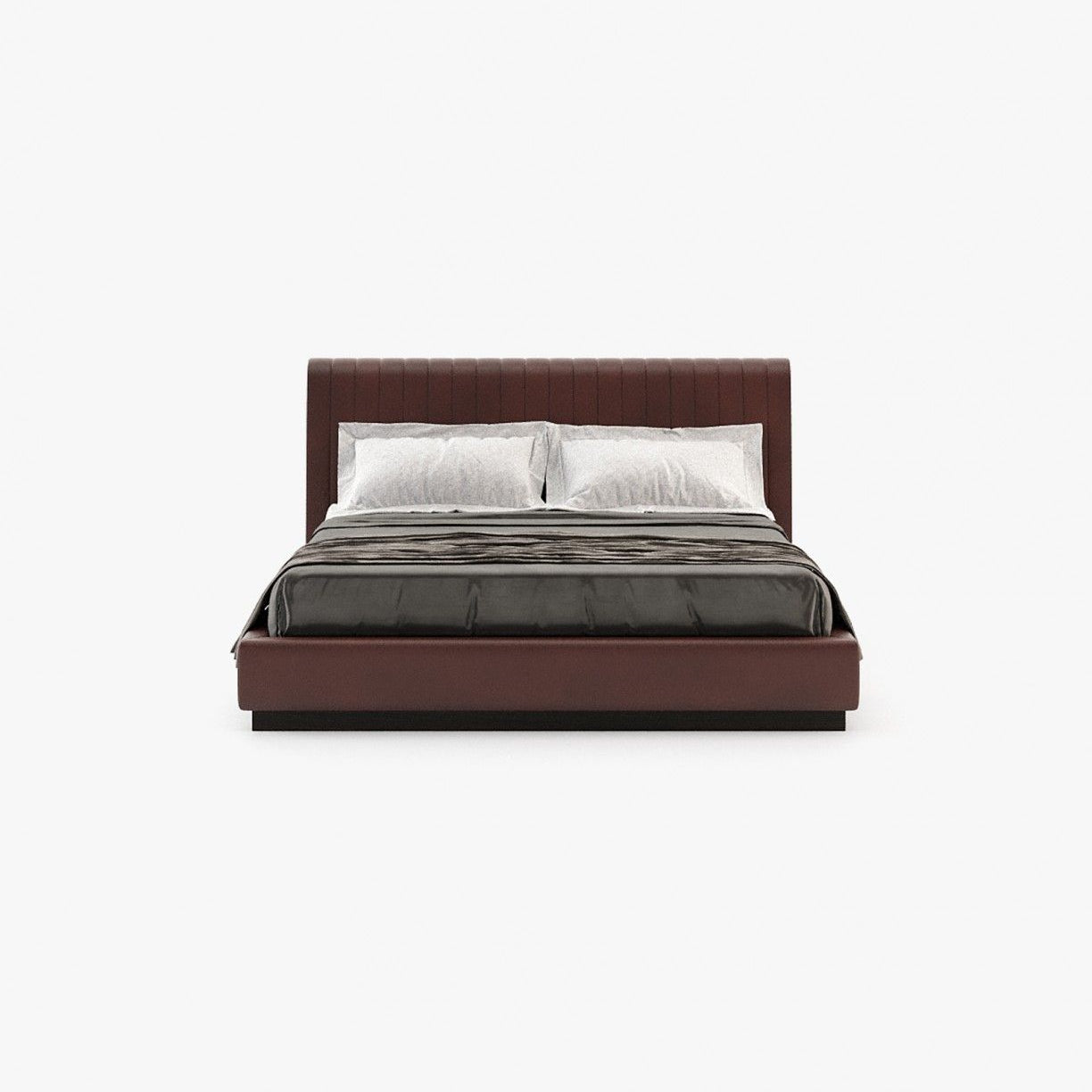 Laskasas HARRY Bed & Headboard Seoul Borgogna Leather - Araco Interiors