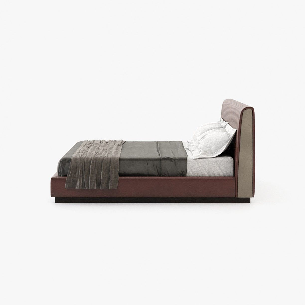 Laskasas HARRY Bed & Headboard Seoul Borgogna Leather - Araco Interiors