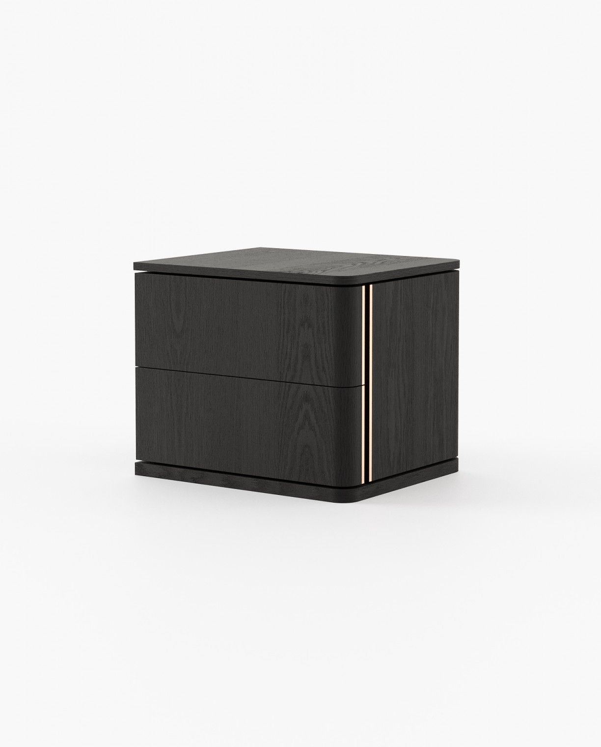 Laskasas HILARY Bedside Cabinet & Table Black Ash Veneer Matte - Araco Interiors
