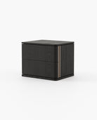Laskasas HILARY Bedside Cabinet & Table Black Ash Veneer Matte - Araco Interiors