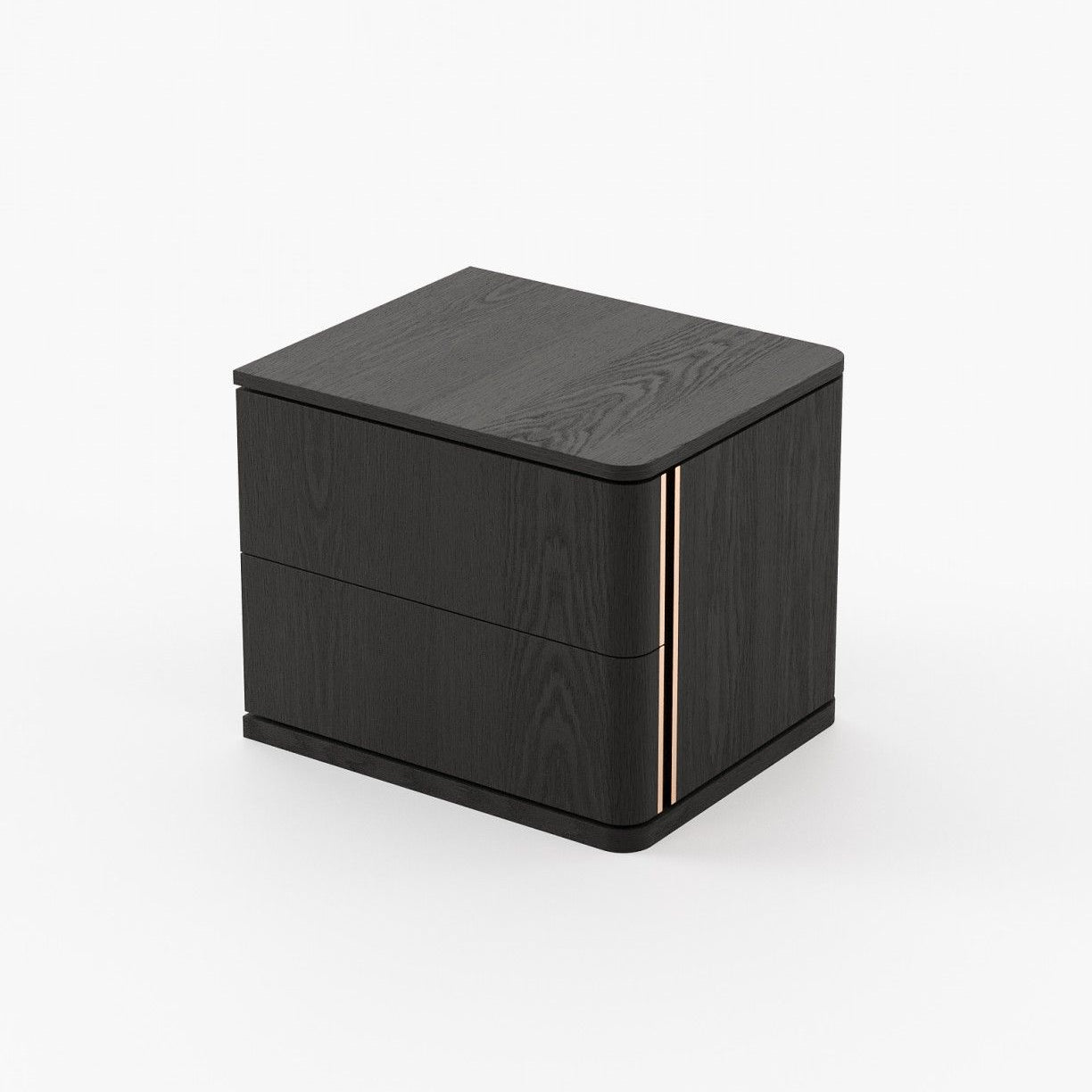 Laskasas HILARY Bedside Cabinet & Table Black Ash Veneer Matte - Araco Interiors