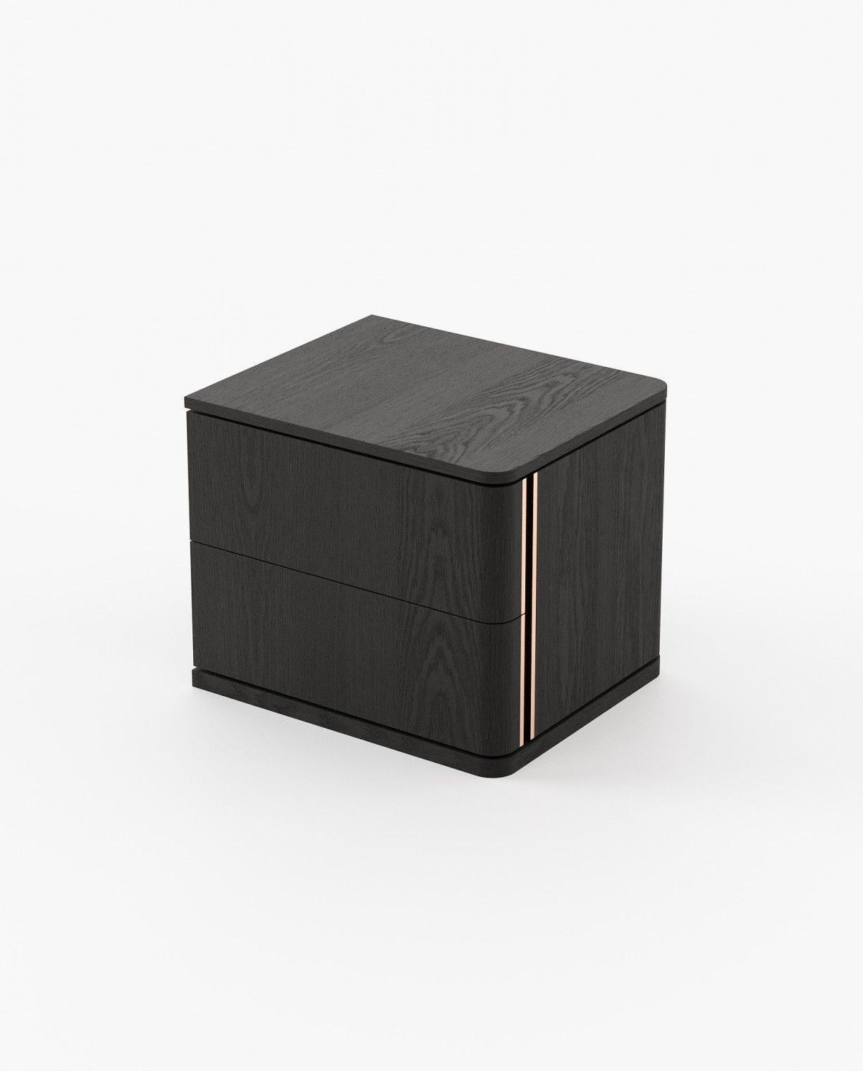 Laskasas HILARY Bedside Cabinet & Table Black Ash Veneer Matte - Araco Interiors