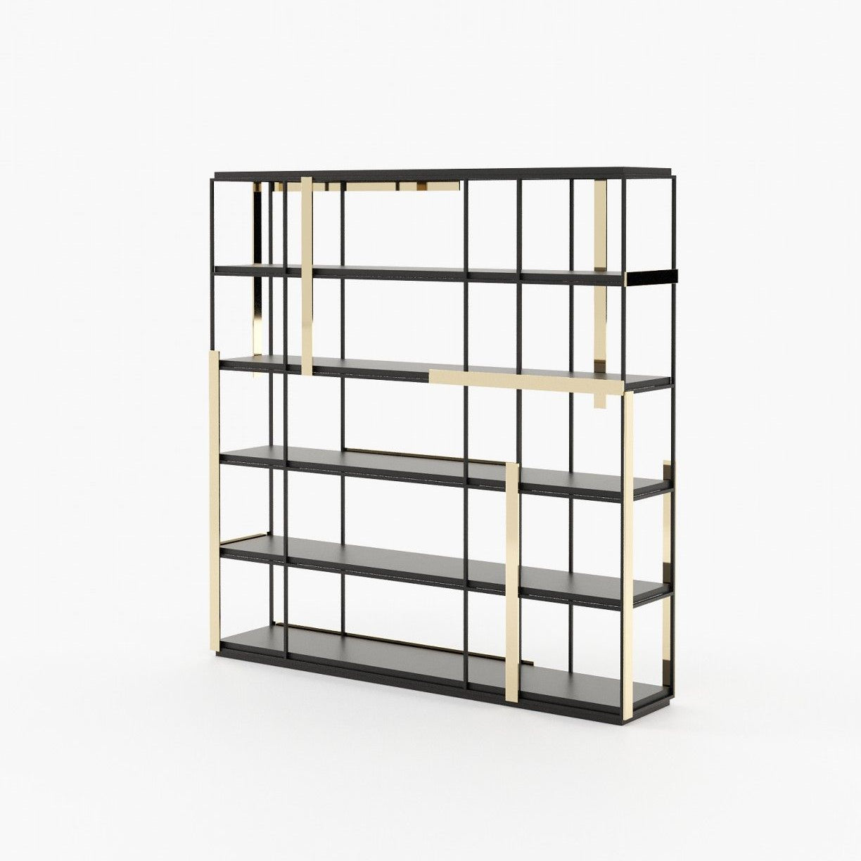 Laskasas IVES Bookcase & Shelving Black Lacquer Matte - Araco Interiors