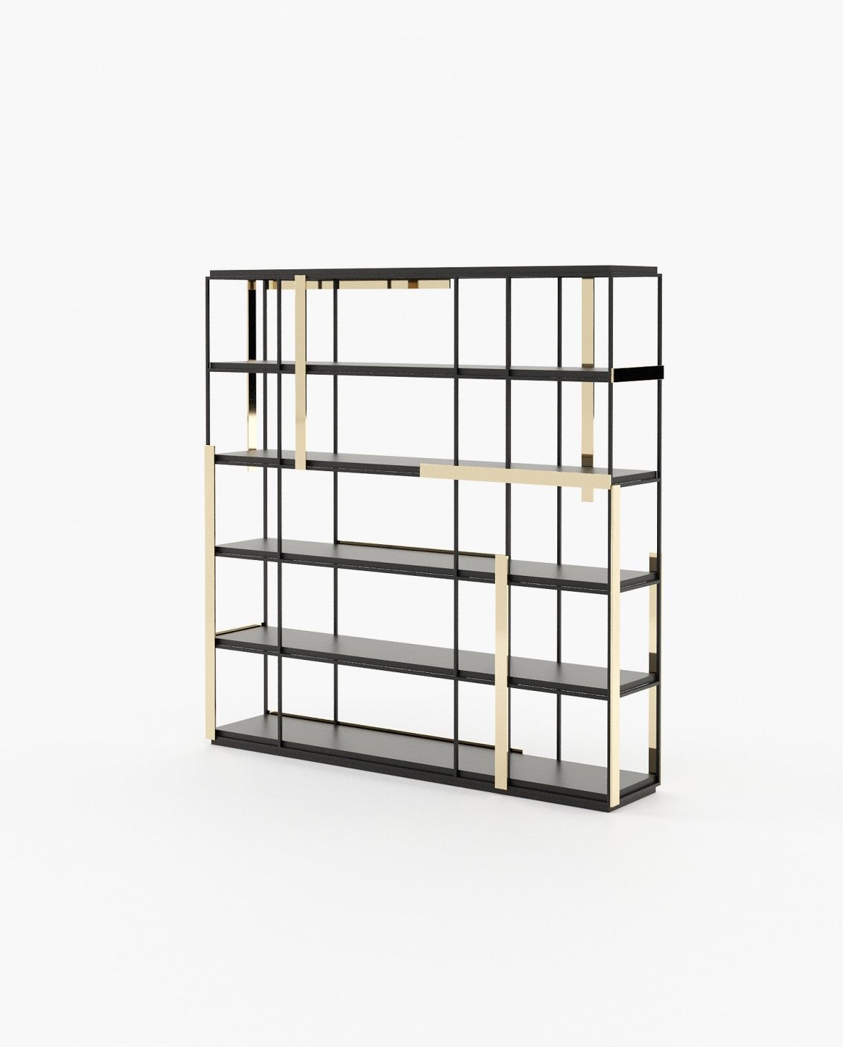 Laskasas IVES Bookcase & Shelving Black Lacquer Matte - Araco Interiors