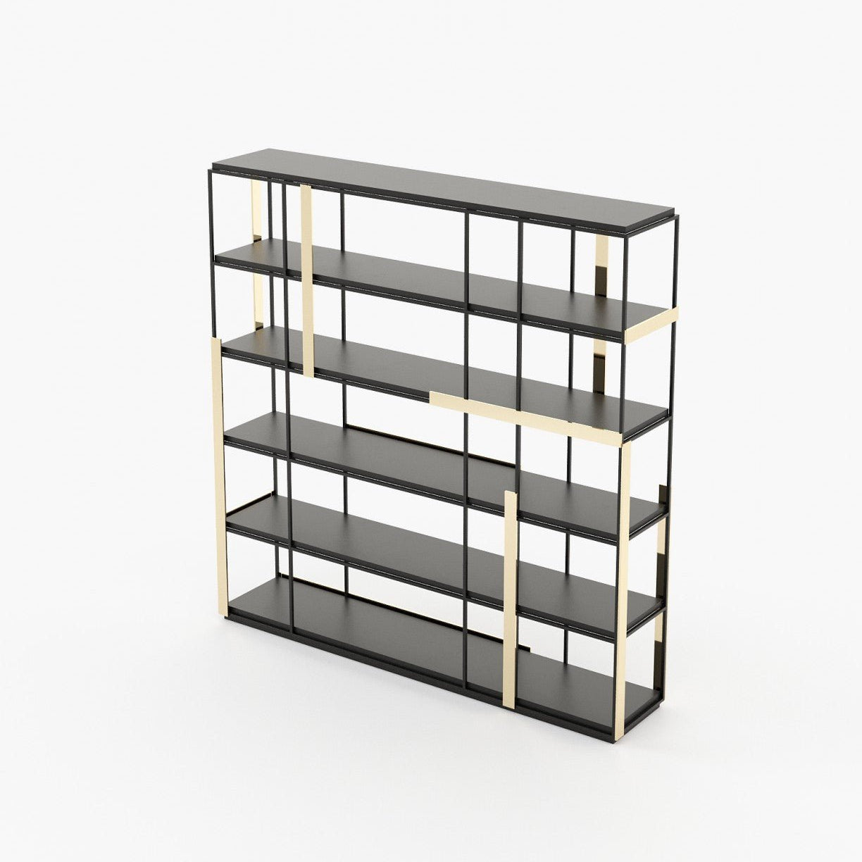 Laskasas IVES Bookcase & Shelving Black Lacquer Matte - Araco Interiors