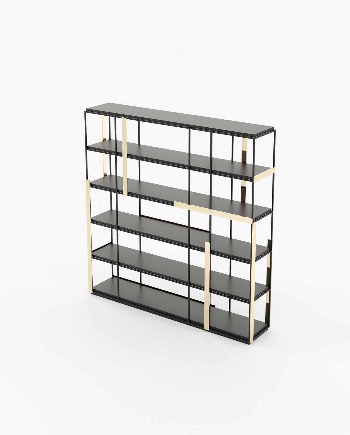 Laskasas IVES Bookcase & Shelving Black Lacquer Matte - Araco Interiors
