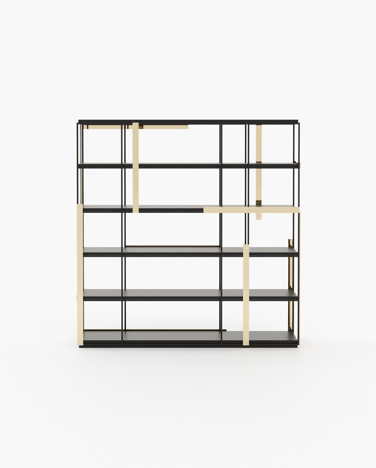 Laskasas IVES Bookcase & Shelving Black Lacquer Matte - Araco Interiors