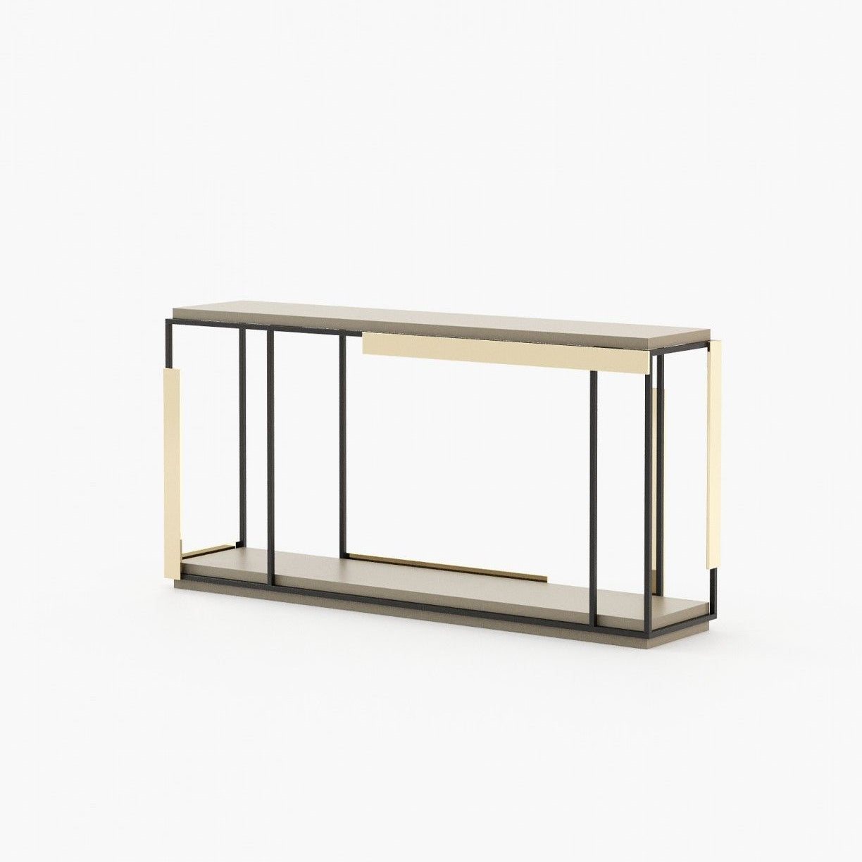 Laskasas IVES Console Table Beige Grey Lacquer Matte - Araco Interiors
