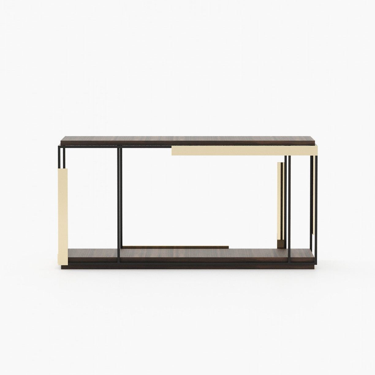 Laskasas IVES Console Table Smoked Eucalyptus Veneer Matte - Araco Interiors