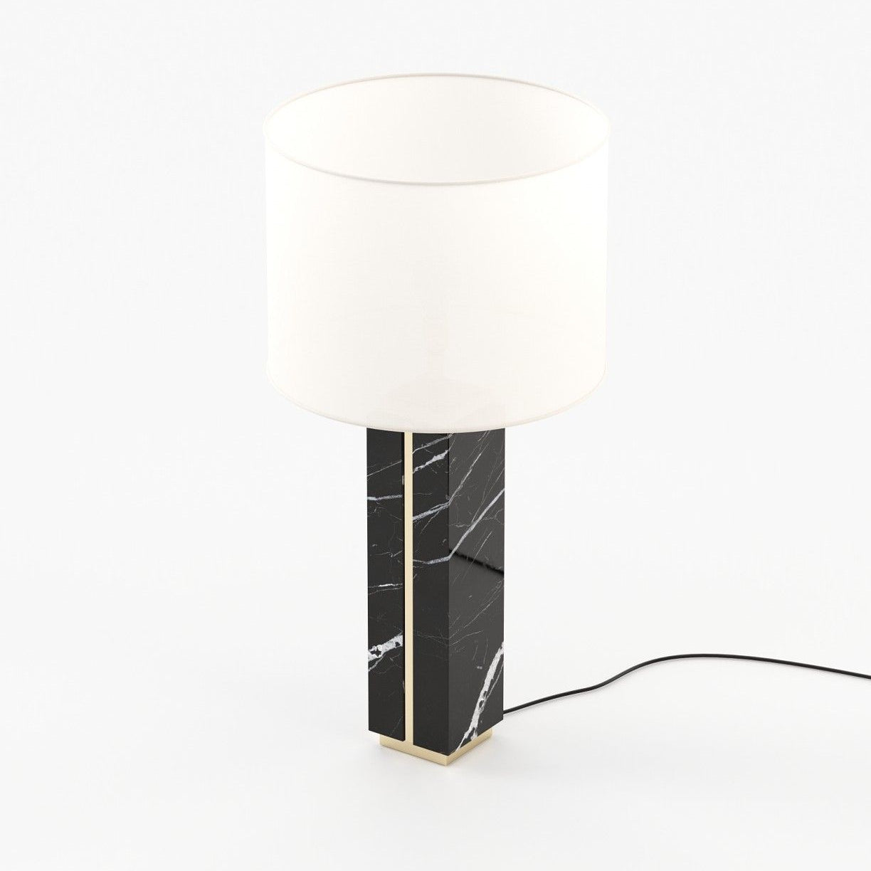 Laskasas JACK Table & Desk Lamp Nero Marquina Polished Marble - Araco Interiors