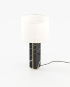 Laskasas JACK Table & Desk Lamp Nero Marquina Polished Marble - Araco Interiors