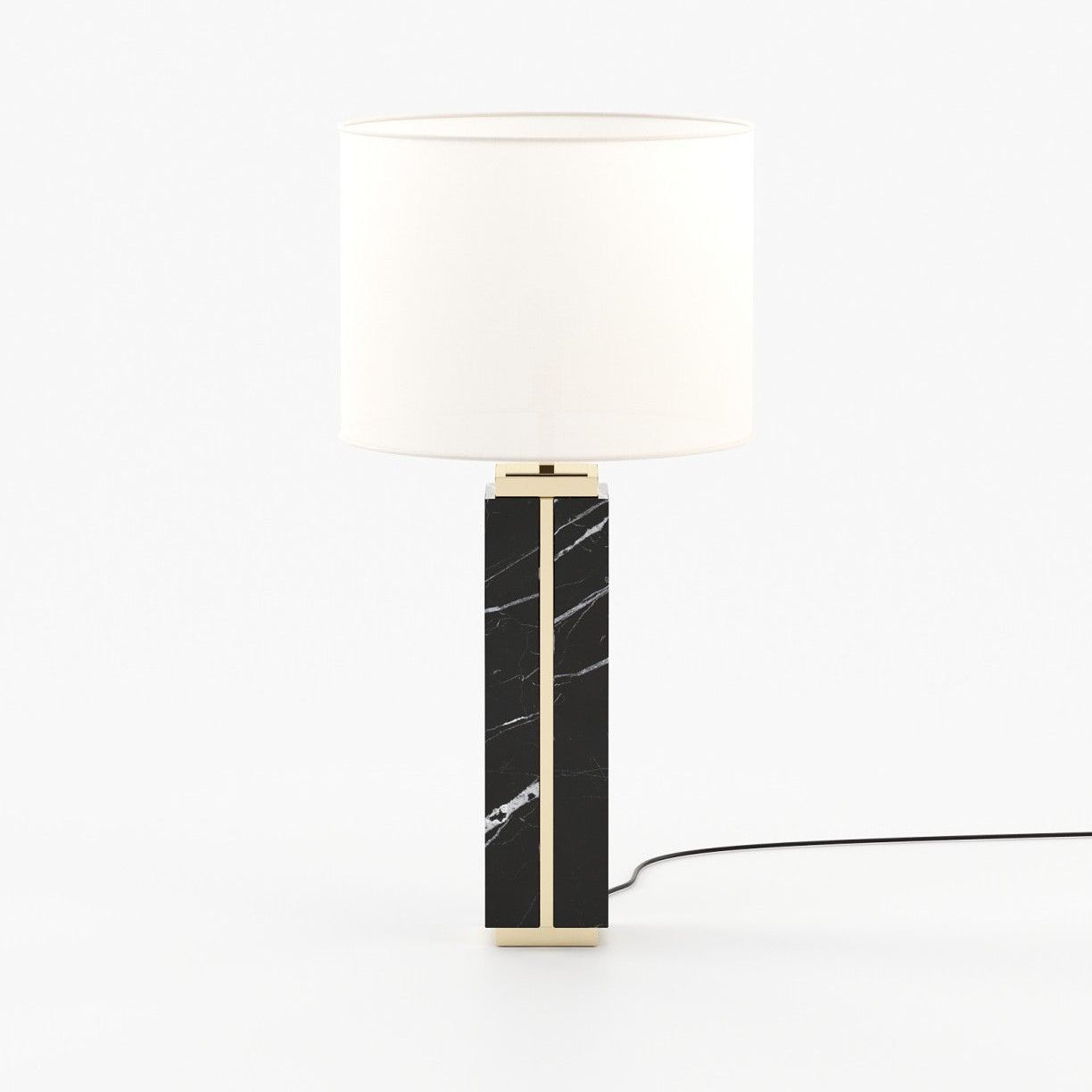 Laskasas JACK Table & Desk Lamp Nero Marquina Polished Marble - Araco Interiors