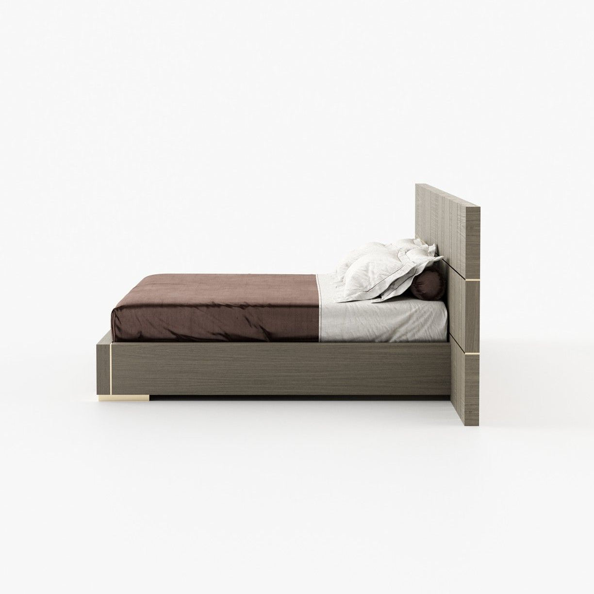 Laskasas JACKSON Bed & Headboard Aged Oak Veneer Matte - Araco Interiors