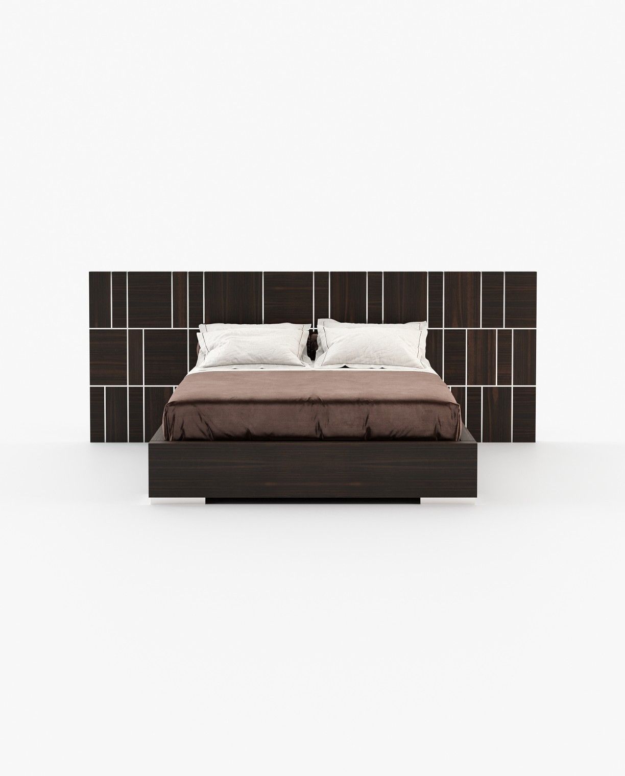 Laskasas JACKSON Bed & Headboard Smoked Eucalyptus Veneer Matte - Araco Interiors