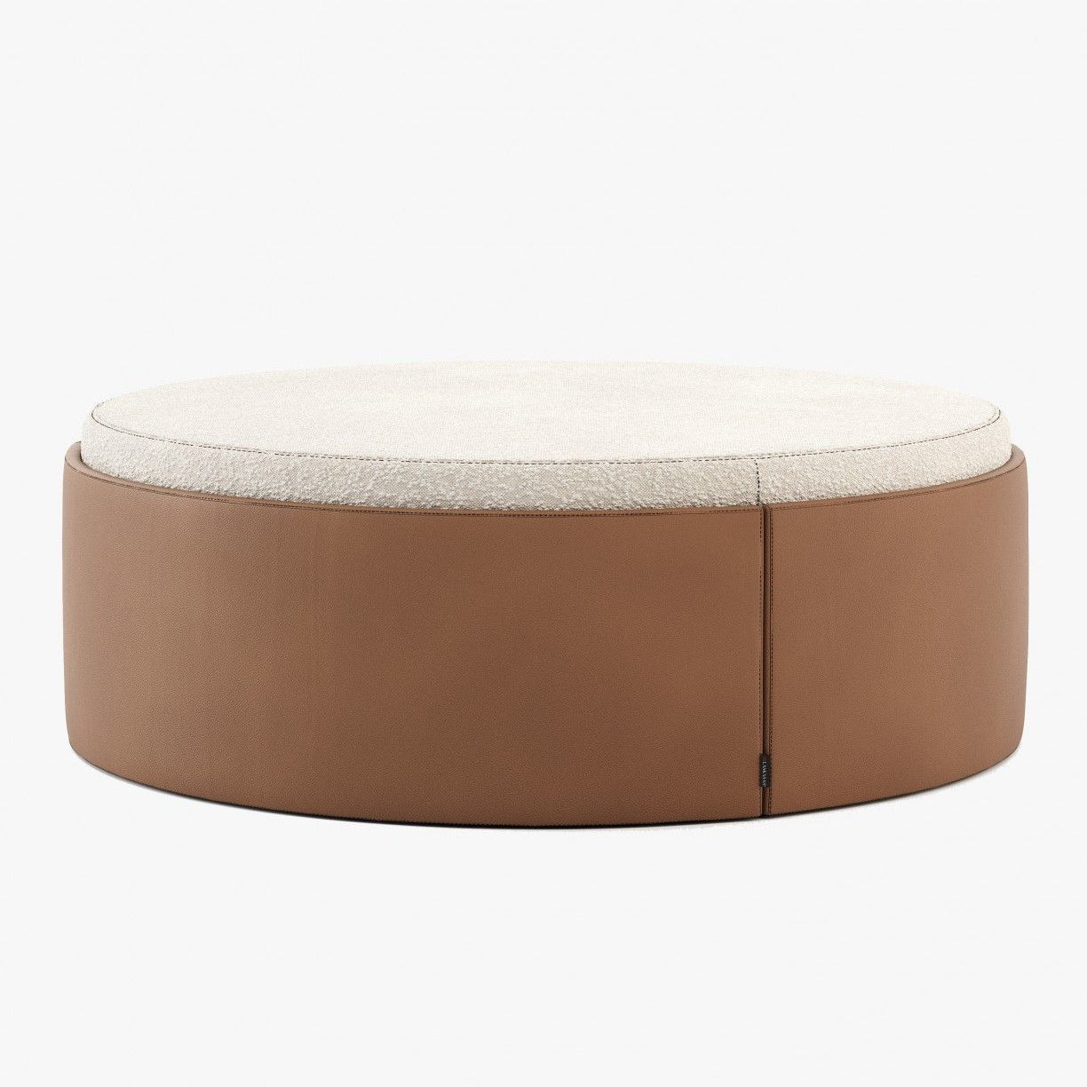Laskasas JASON Footstool & Pouf Berlin Camel Leather - Araco Interiors