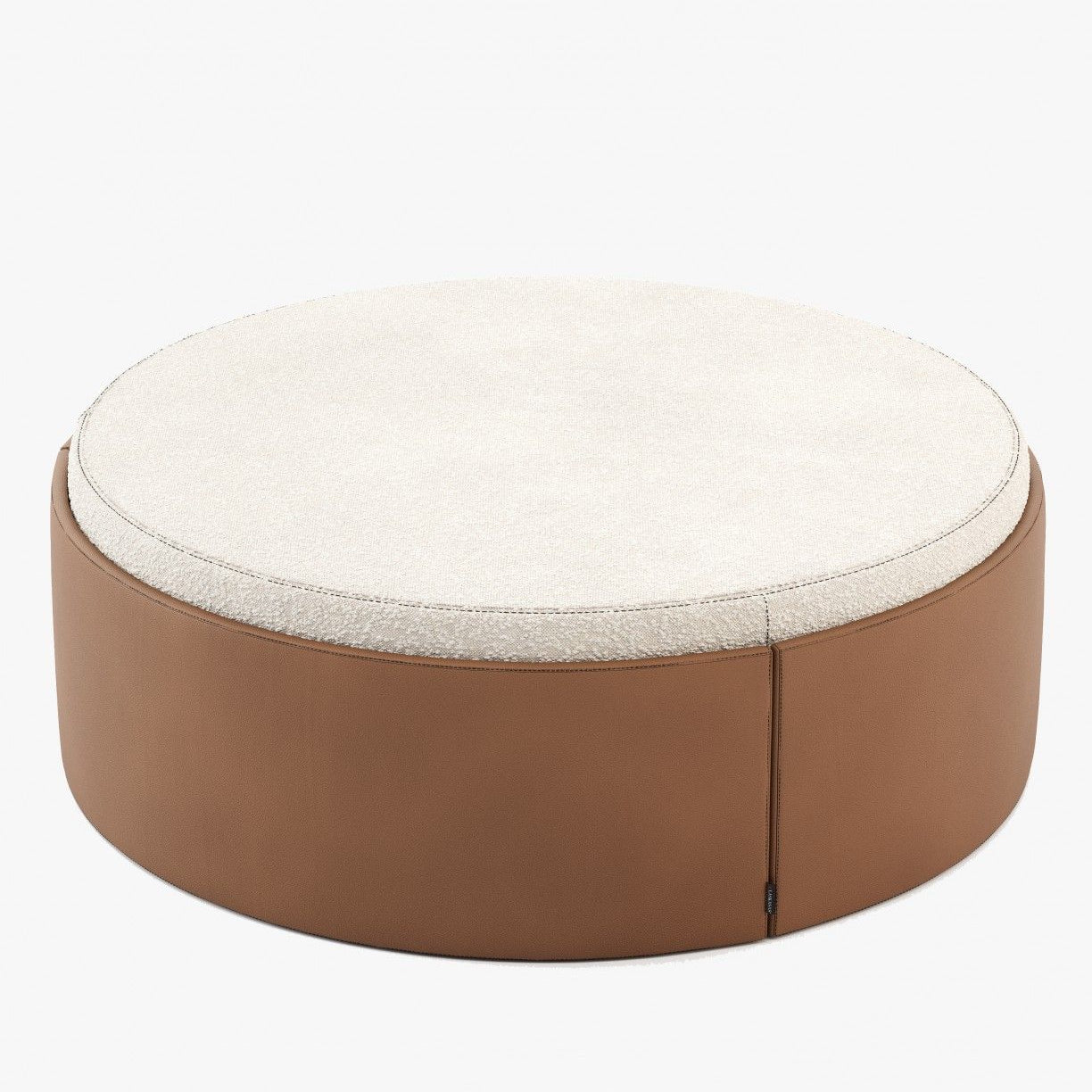 Laskasas JASON Footstool & Pouf Berlin Camel Leather - Araco Interiors