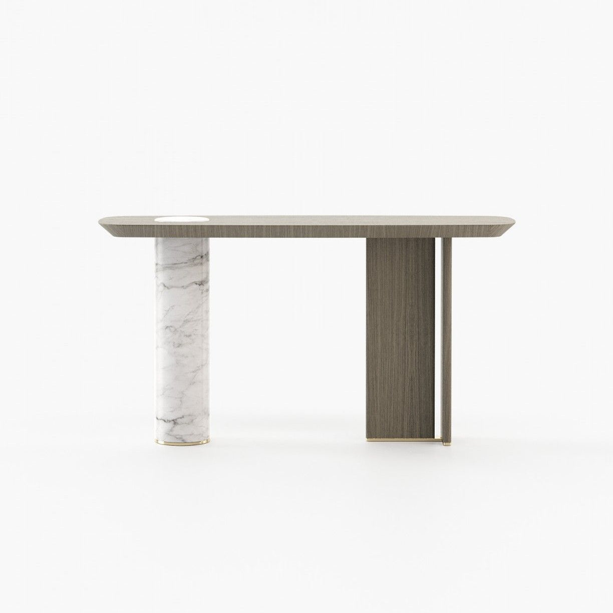 Laskasas KAHLO Console Table Aged Oak Veneer Matte - Araco Interiors