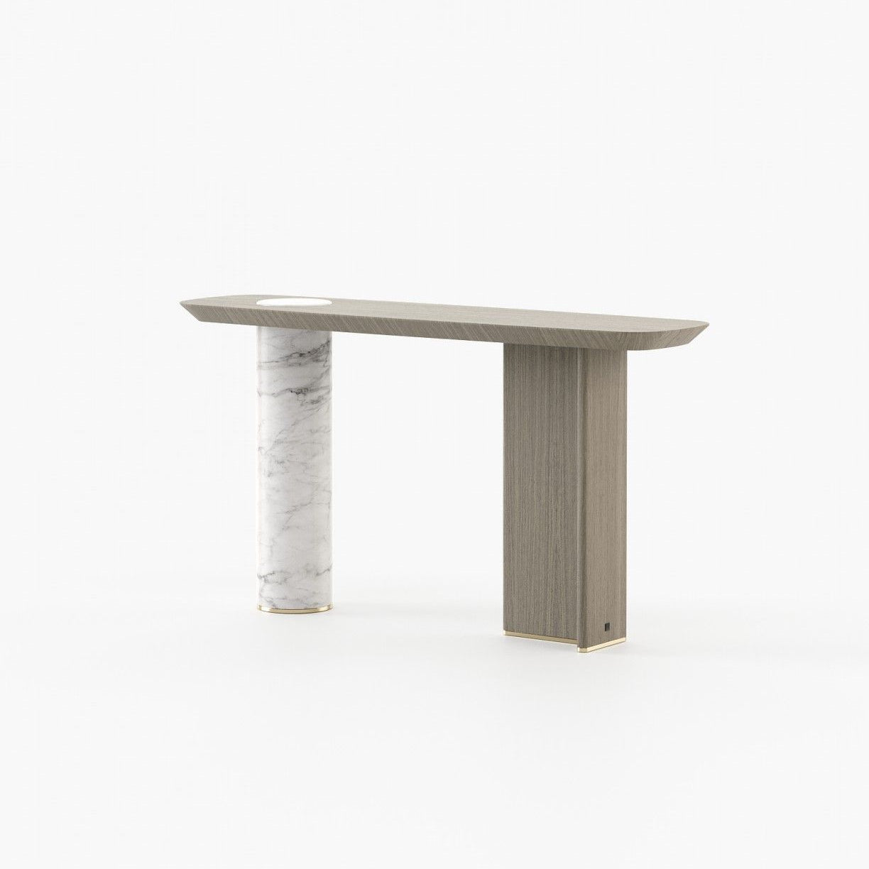 Laskasas KAHLO Console Table Aged Oak Veneer Matte - Araco Interiors