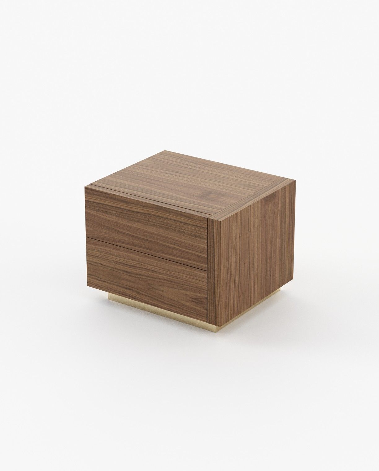 Laskasas KIRA Bedside Cabinet & Table Walnut Veneer Matte - Araco Interiors