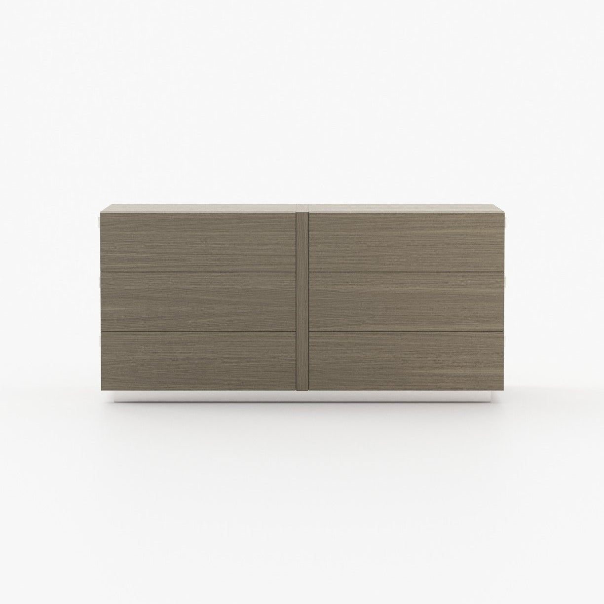 Laskasas KIRA Set of 6 Chest of Drawers Aged Oak Veneer Matte - Araco Interiors