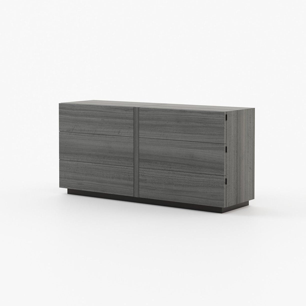 Laskasas KIRA Set of 6 Chest of Drawers Grey Eucalyptus Veneer Matte - Araco Interiors